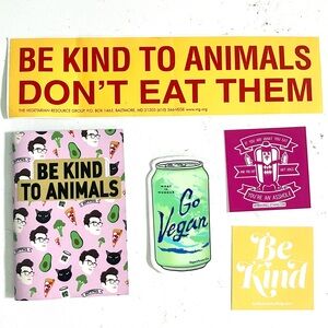 Vegan Herbivore stickers & journal notepad set of 5